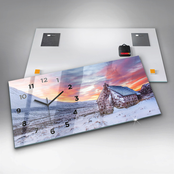 Horizontálne hodiny Chata v horskom prostredí