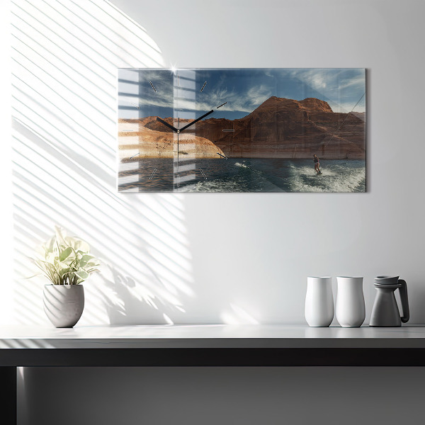 Horizontálne hodiny Osoba vodné lyžovanie