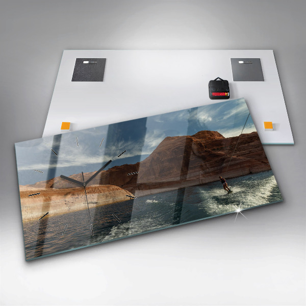 Horizontálne hodiny Osoba vodné lyžovanie