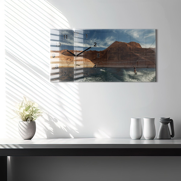 Horizontálne hodiny Osoba vodné lyžovanie