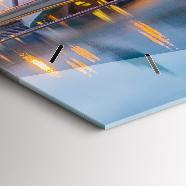 Horizontálne hodiny Západ slnka v meste