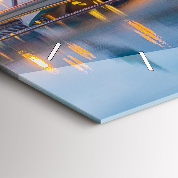 Horizontálne hodiny Západ slnka v meste