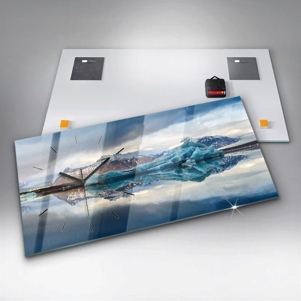 Horizontálne hodiny Islandské jazero Jokulsarlon