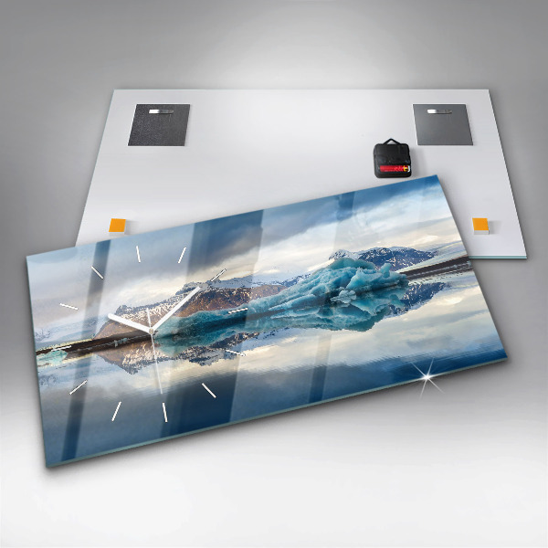 Horizontálne hodiny Islandské jazero Jokulsarlon