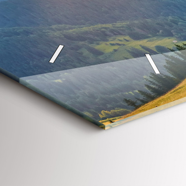 Horizontálne hodiny Krajina s lesmi