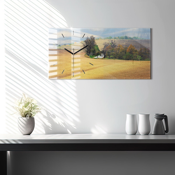 Horizontálne hodiny Moravská vidiecka krajina