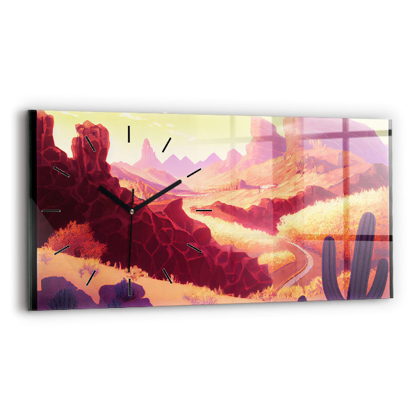 Horizontálne hodiny Ilustrácia arizonskej púšte