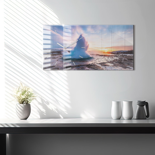 Horizontálne hodiny Gejzír na ostrove Island