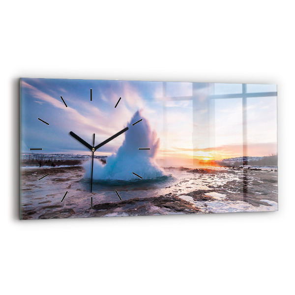 Horizontálne hodiny Gejzír na ostrove Island