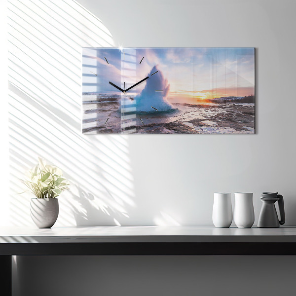 Horizontálne hodiny Gejzír na ostrove Island