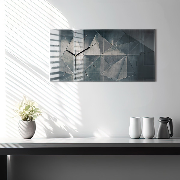 Horizontálne hodiny Kovové abstraktné trojuholníky