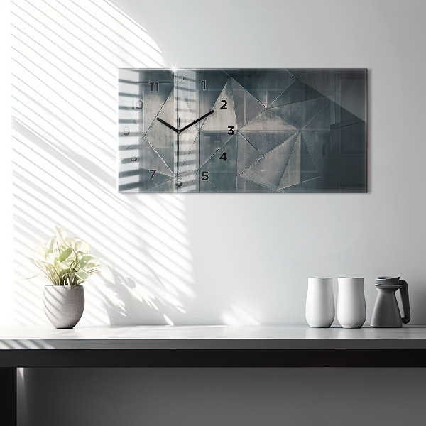 Horizontálne hodiny Kovové abstraktné trojuholníky