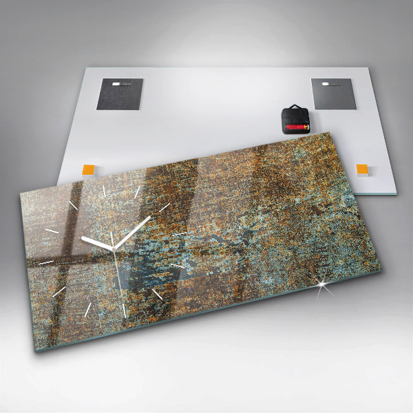 Horizontálne hodiny Stará kovová textúra