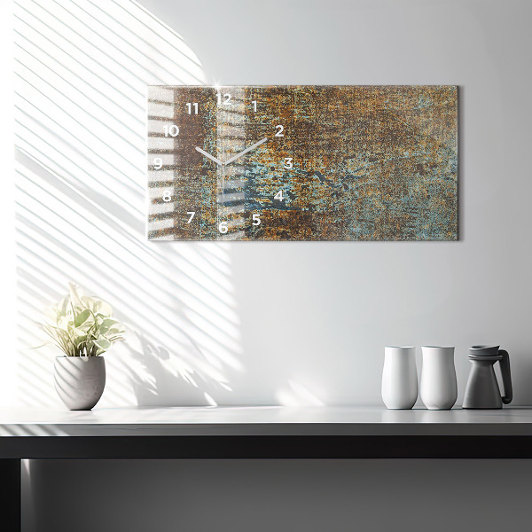 Horizontálne hodiny Stará kovová textúra