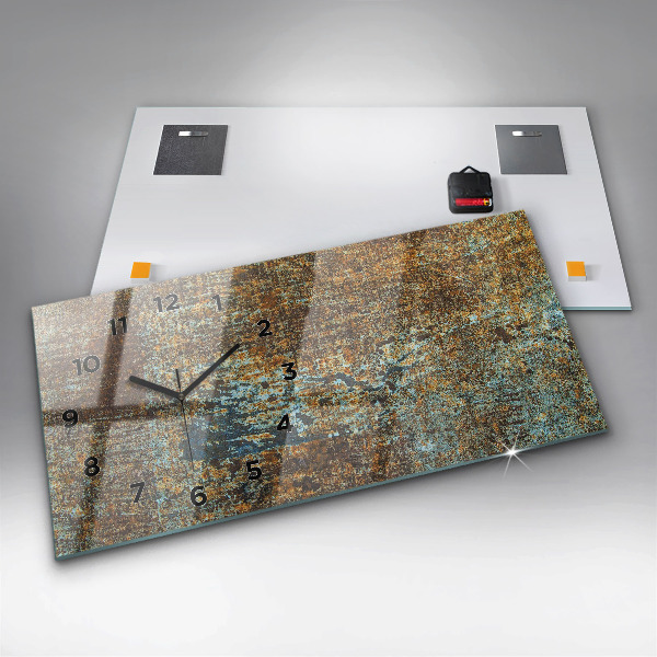 Horizontálne hodiny Stará kovová textúra