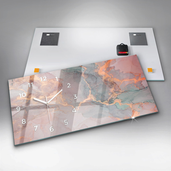 Horizontálne hodiny Textúra mramoru