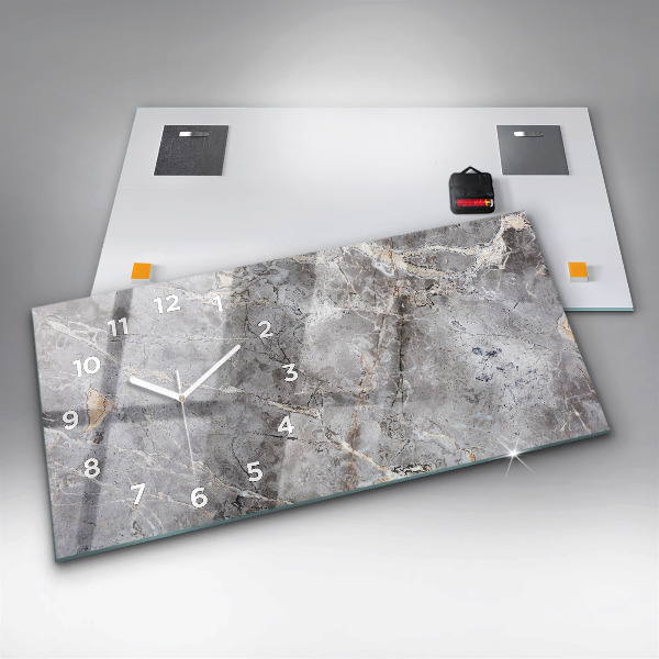 Horizontálne hodiny Mramorový kameň sivej žuly