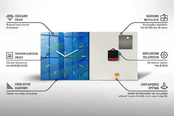 Horizontálne hodiny Abstraktné mramorové umenie