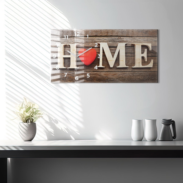 Horizontálne hodiny Domový nápis