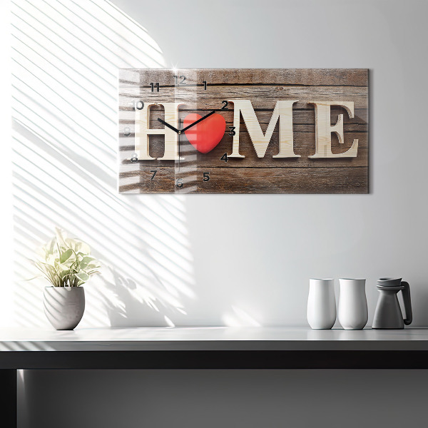 Horizontálne hodiny Domový nápis