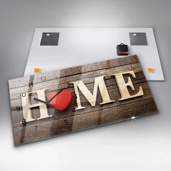 Horizontálne hodiny Domový nápis