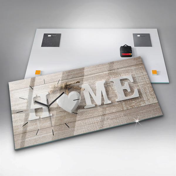 Horizontálne hodiny Domový nápis