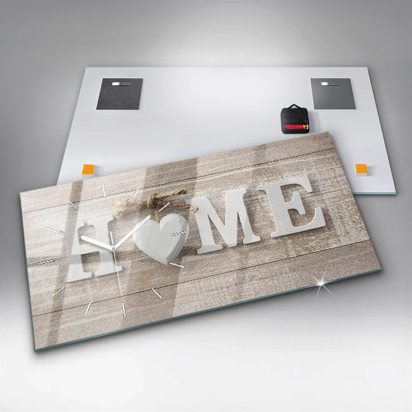 Horizontálne hodiny Domový nápis