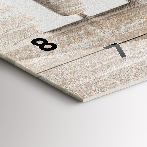 Horizontálne hodiny Domový nápis