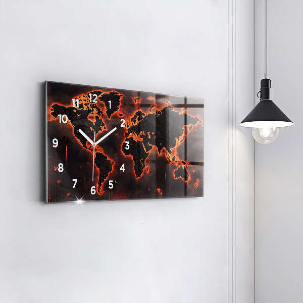 Horizontálne hodiny Mapa sveta
