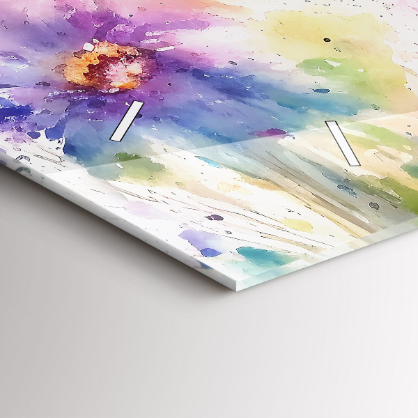 Horizontálne hodiny Maľované kvety