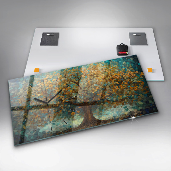 Horizontálne hodiny Mozaikový strom