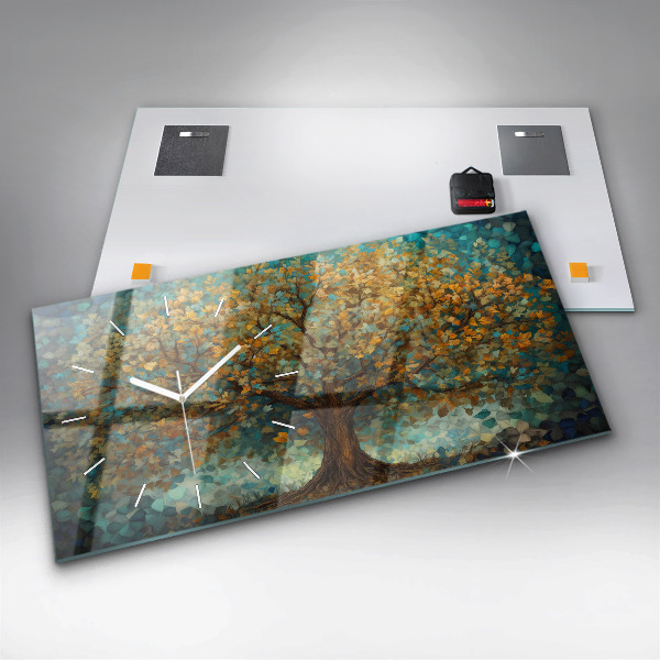 Horizontálne hodiny Mozaikový strom