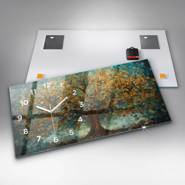 Horizontálne hodiny Mozaikový strom