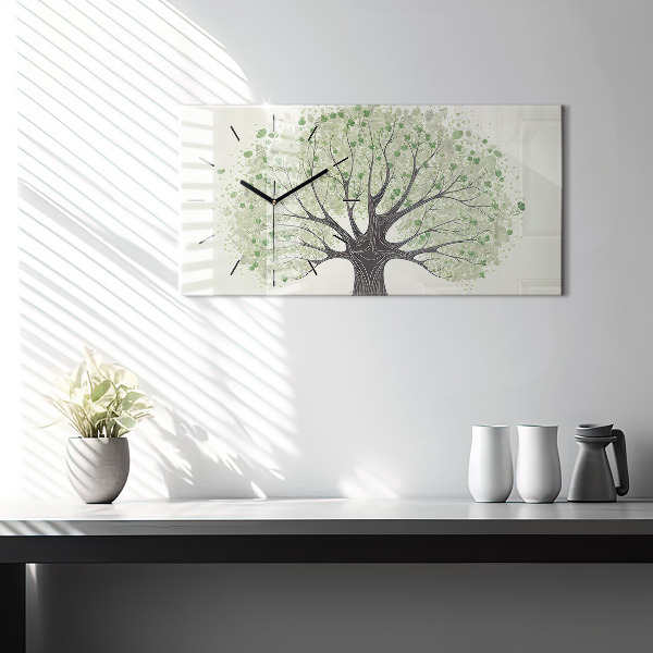 Horizontálne hodiny Veľký prírodný strom