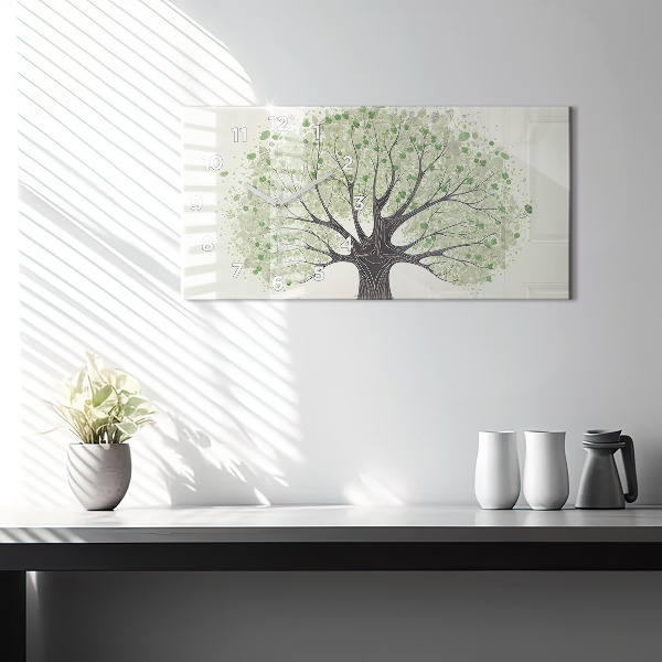 Horizontálne hodiny Veľký prírodný strom