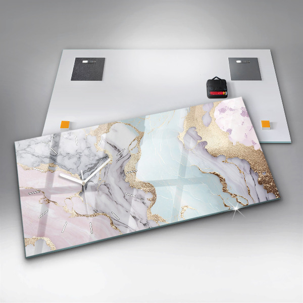 Horizontálne hodiny Mramor