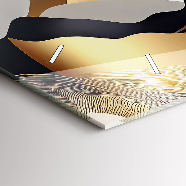 Horizontálne hodiny Abstraktné zlaté hory