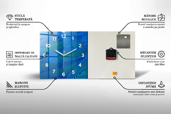 Horizontálne hodiny Abstraktné zlaté hory