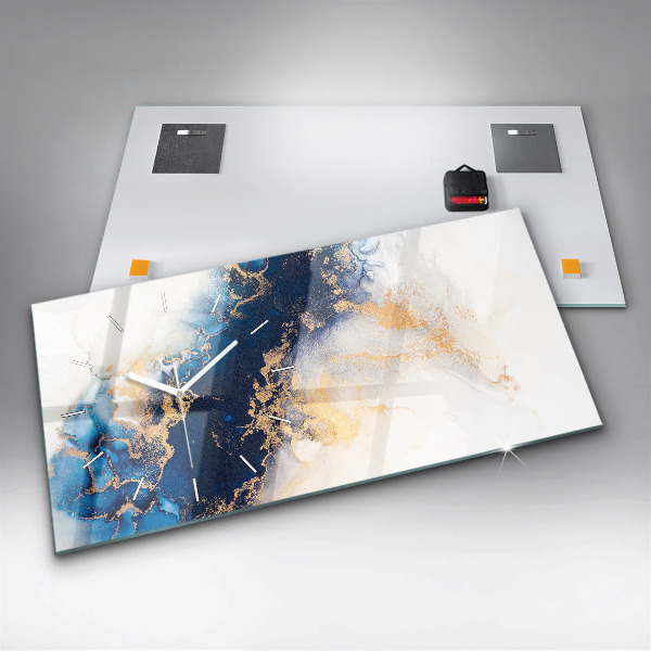 Horizontálne hodiny Mramorový vzor