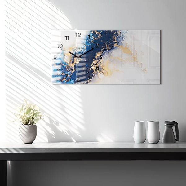 Horizontálne hodiny Mramorový vzor