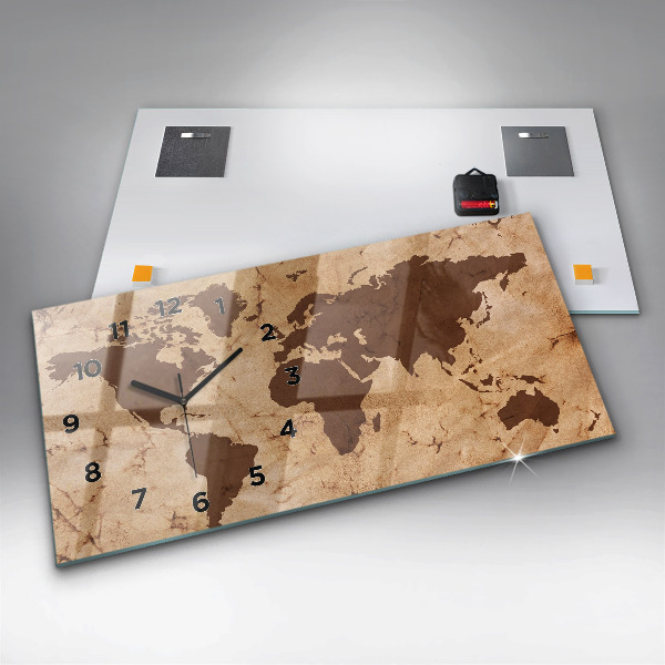 Horizontálne hodiny Vintage mapa sveta