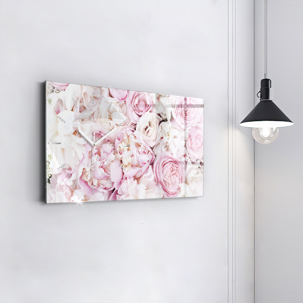 Horizontálne hodiny Dekoratívne kvety