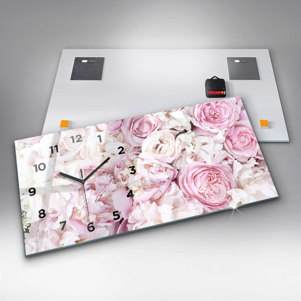 Horizontálne hodiny Dekoratívne kvety