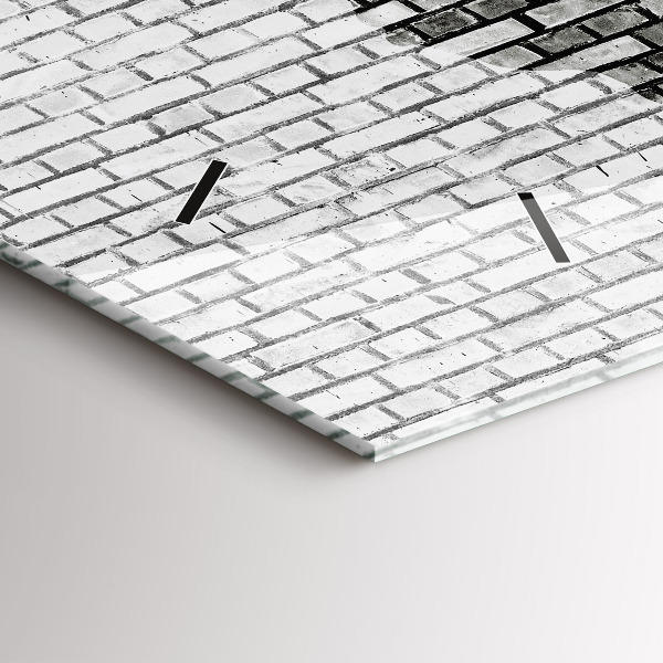 Horizontálne hodiny Tehlová múr Mapa sveta