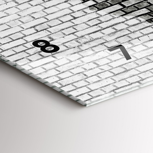 Horizontálne hodiny Tehlová múr Mapa sveta