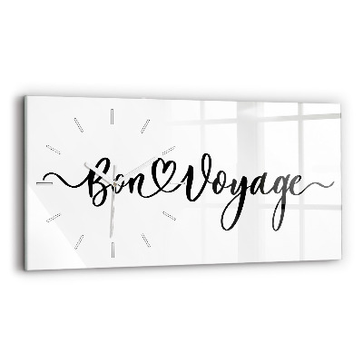 Horizontálne hodiny Nápis Bon voyage