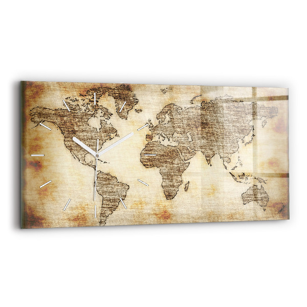 Horizontálne hodiny Stará mapa sveta