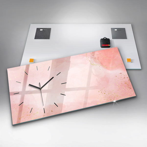 Horizontálne hodiny Ružový mramor