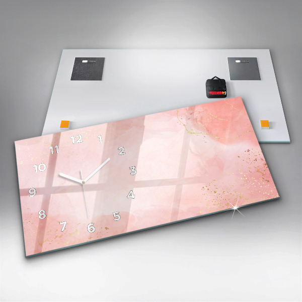 Horizontálne hodiny Ružový mramor