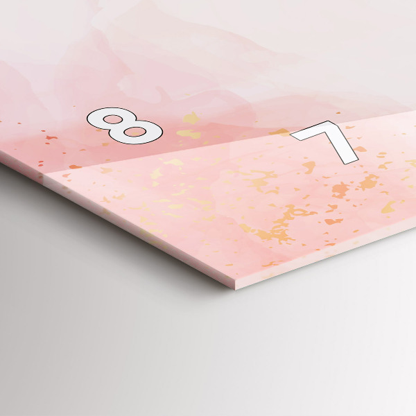 Horizontálne hodiny Ružový mramor